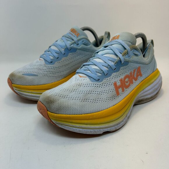 Hoka One One Women Bondi 8  Blue Running Shoes Sneakers Size 9D - Picture 6 of 10